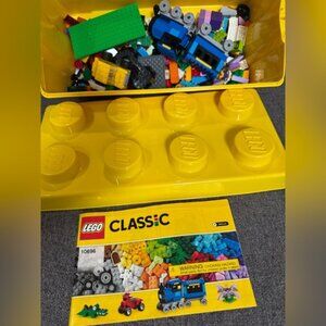 LEGO Classic 10696 Building Blocks Kit Yellow Storage Box Tote Instructions